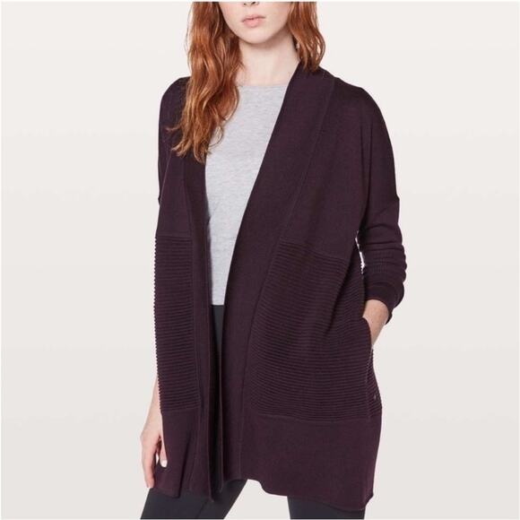 lululemon athletica Sweaters - Lululemon Sit in Lotus long cardigan sweater purple - 4